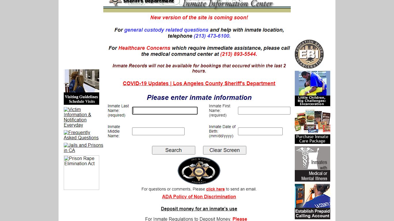 Los Angeles County Inmate Search